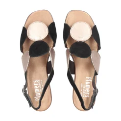 PLUMERS Sandalias planas de Mujer 3612 NEGRO/BRONCE