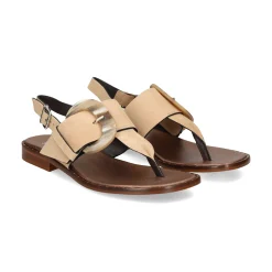 PLUMERS Sandalias planas de Mujer 3741 CAMEL