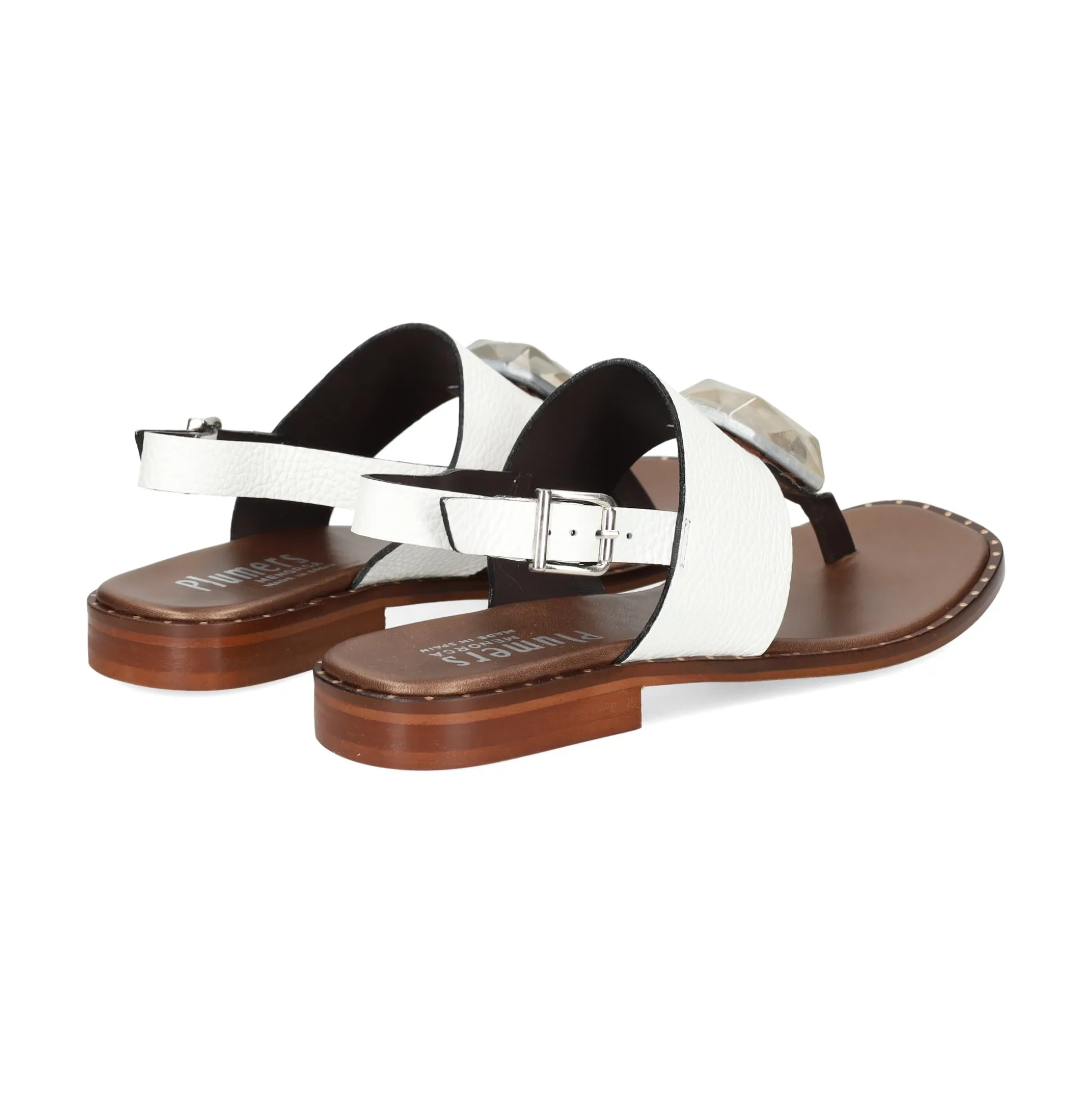 PLUMERS Sandalias planas de Mujer 3754 BLANCO