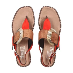 PLUMERS Sandalias planas de Mujer 3741 CORAL