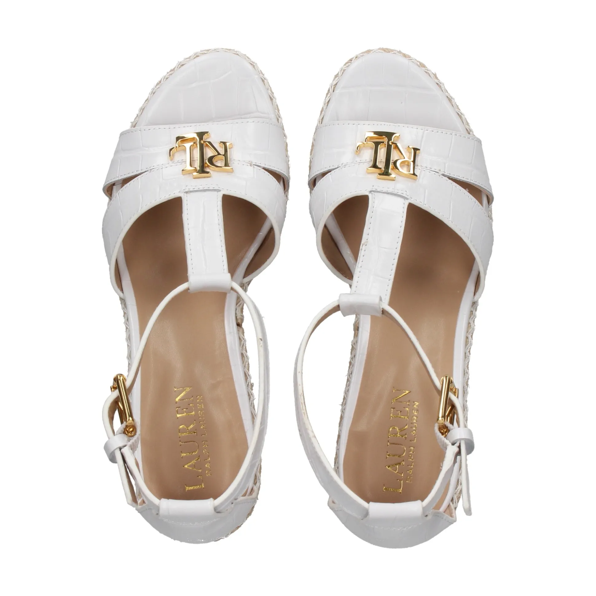 POLO RALPH LAUREN Sandalias cuña de Mujer HALE II 007 RL WHITE
