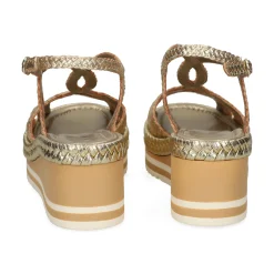 PONS QUINTANA Sandalias cuña de Mujer 11223.S00 66 PLATINO