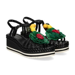 PONS QUINTANA Sandalias cuña de Mujer 12011.TU00 09 NEGRO