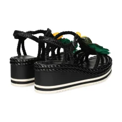 PONS QUINTANA Sandalias cuña de Mujer 12011.TU00 09 NEGRO