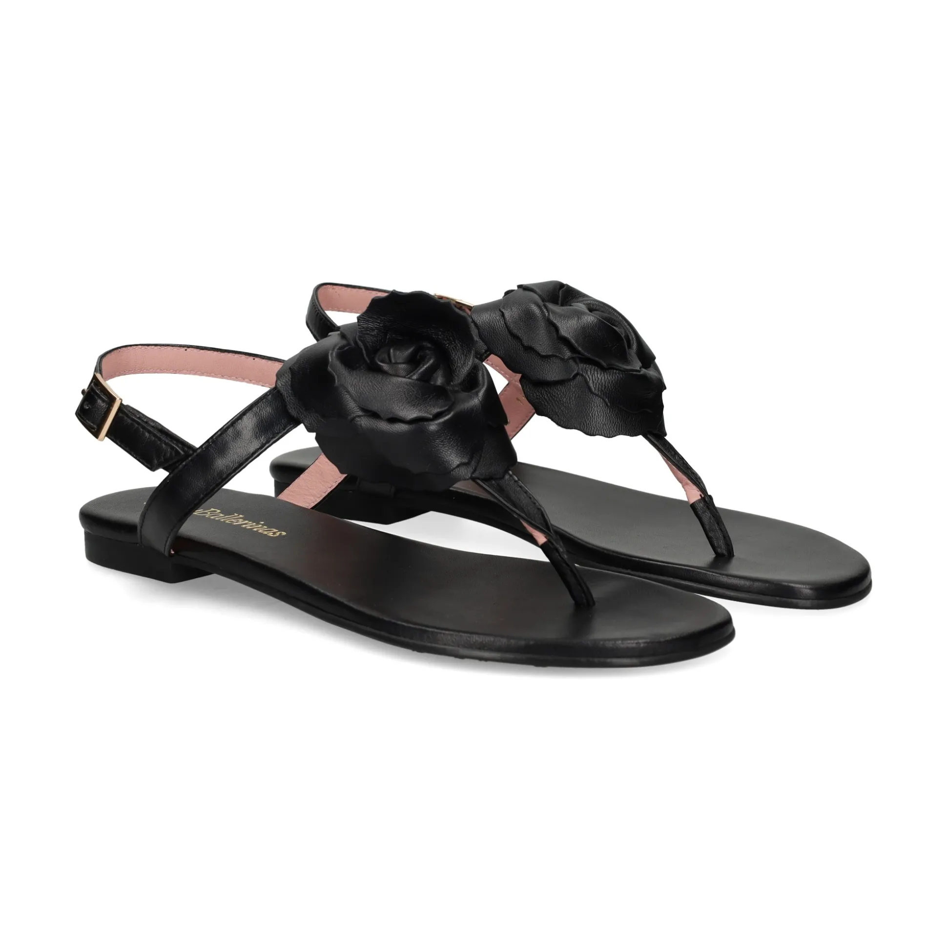 PRETTY BALLERINAS Sandalias planas de Mujer 51.023 NEGRO