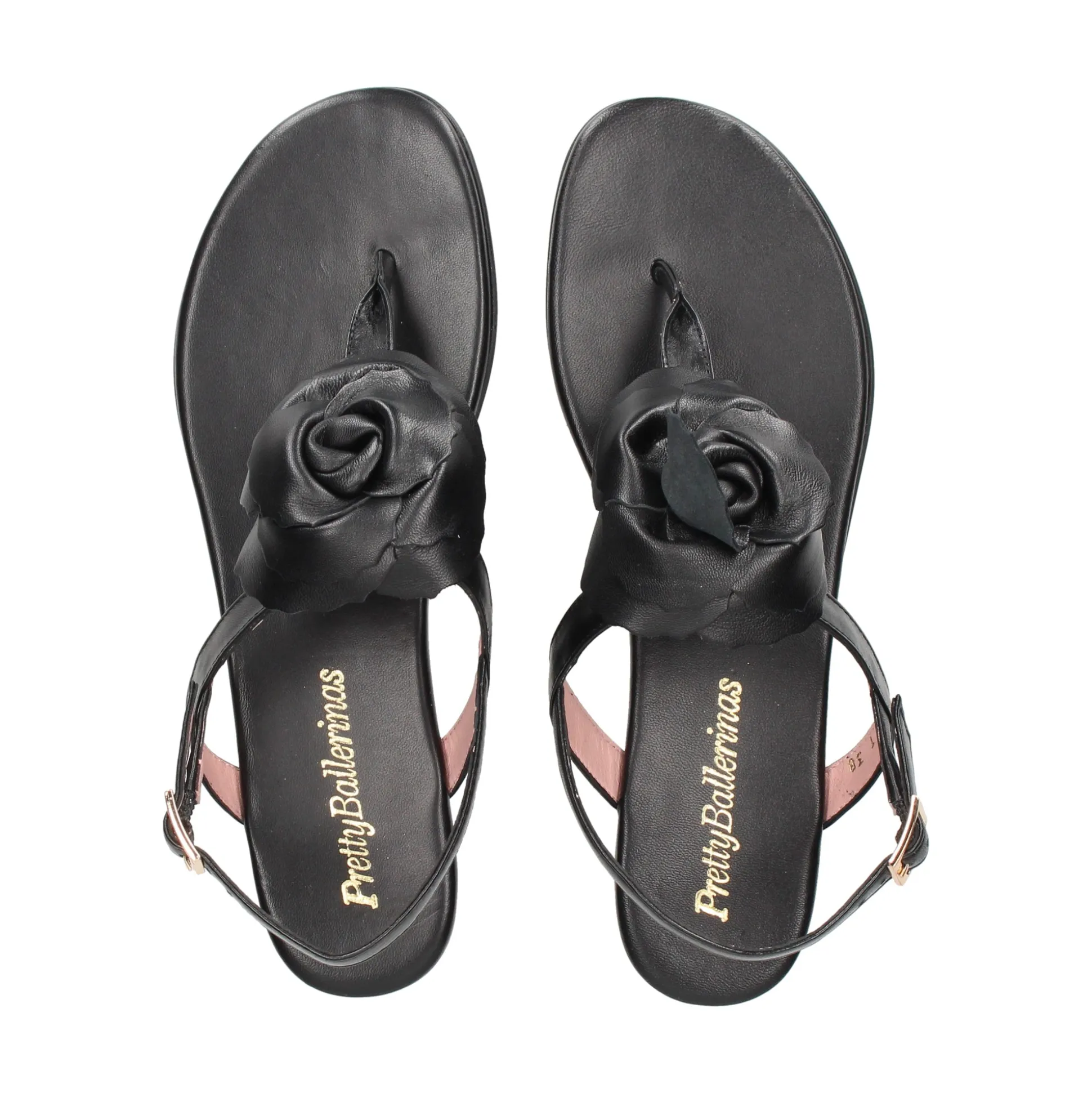 PRETTY BALLERINAS Sandalias planas de Mujer 51.023 NEGRO