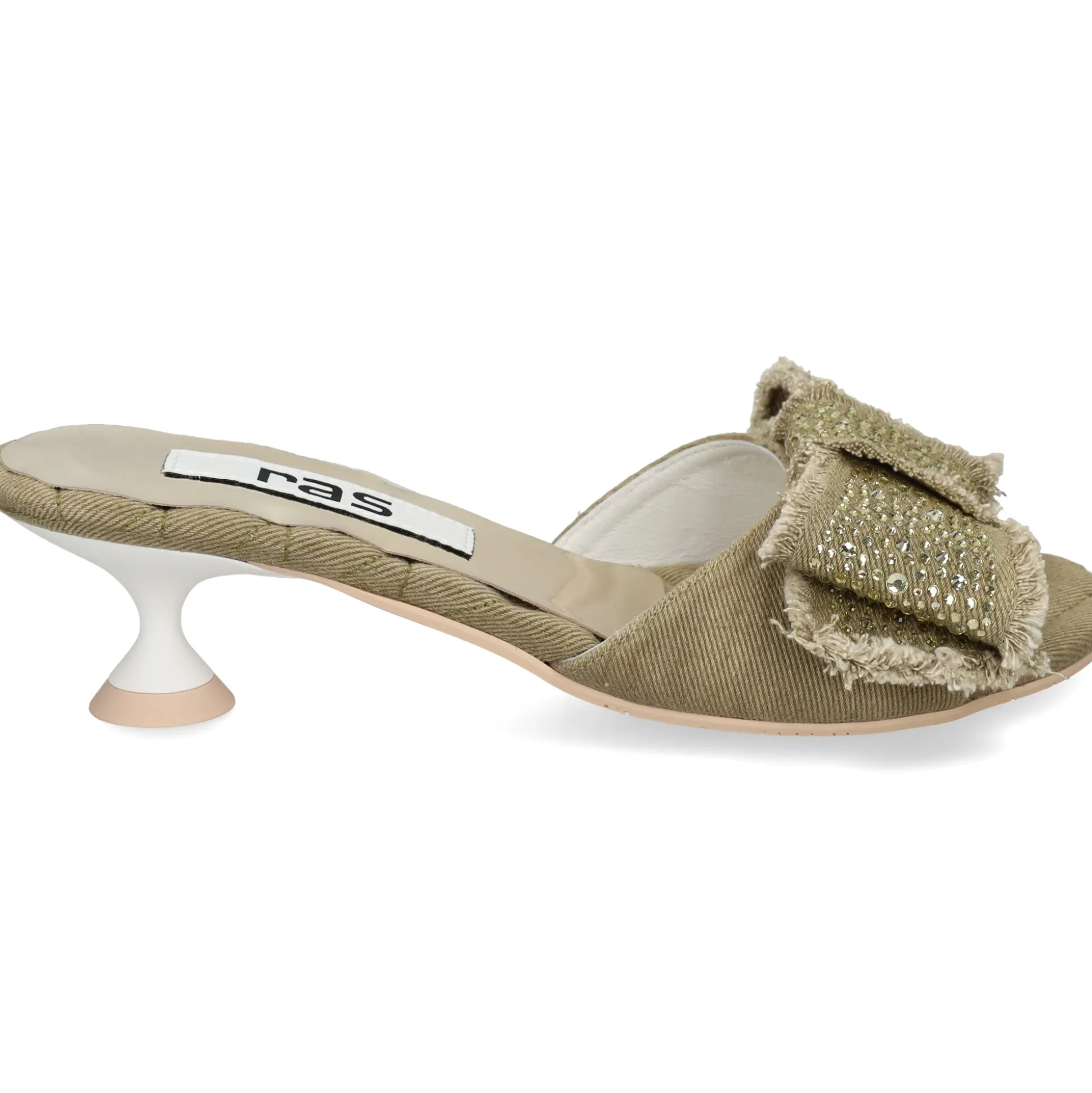 RAS Sandalias con tacón de Mujer 8449 KAKI