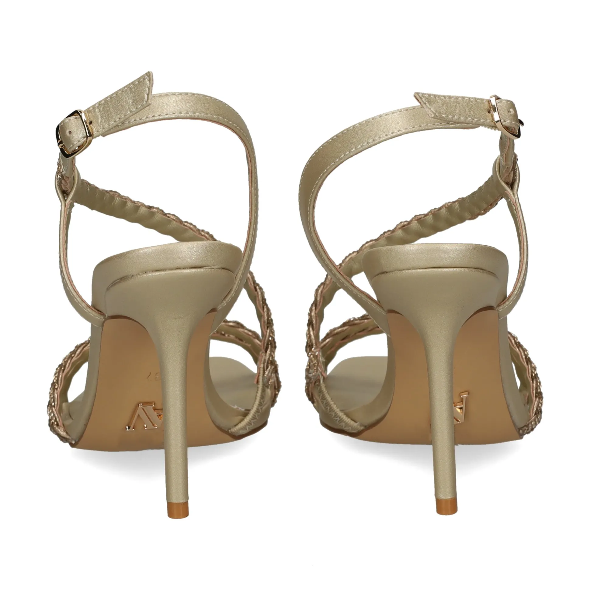 Sandalias con tacón de Mujer AV6731 / 2 PLATINO