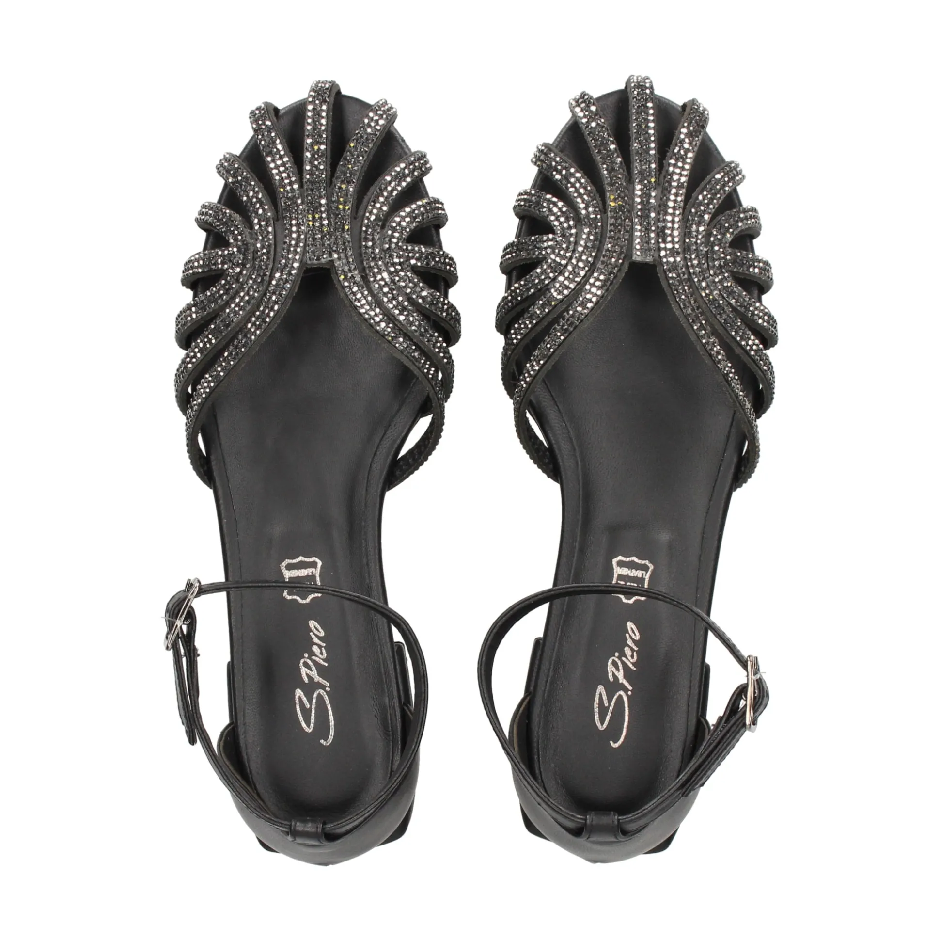 S.PIERO Sandalias planas de Mujer E35-018 NEGRO