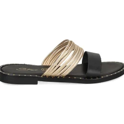 S.PIERO Sandalias planas de Mujer E2-061 NEGRO