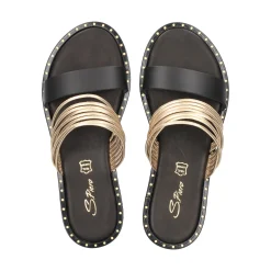 S.PIERO Sandalias planas de Mujer E2-061 NEGRO