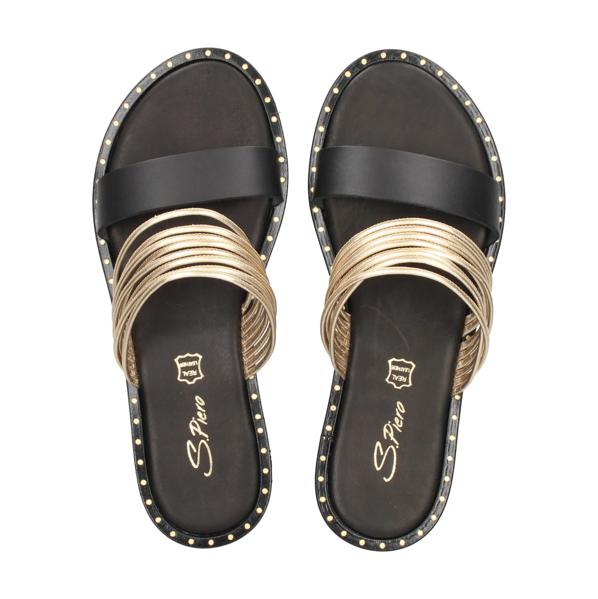 S.PIERO Sandalias planas de Mujer E2-061 NEGRO