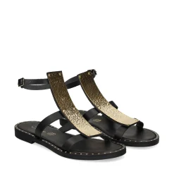 S.PIERO Sandalias planas de Mujer E2-057 NEGRO