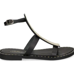 S.PIERO Sandalias planas de Mujer E2-057 NEGRO