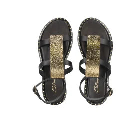 S.PIERO Sandalias planas de Mujer E2-057 NEGRO