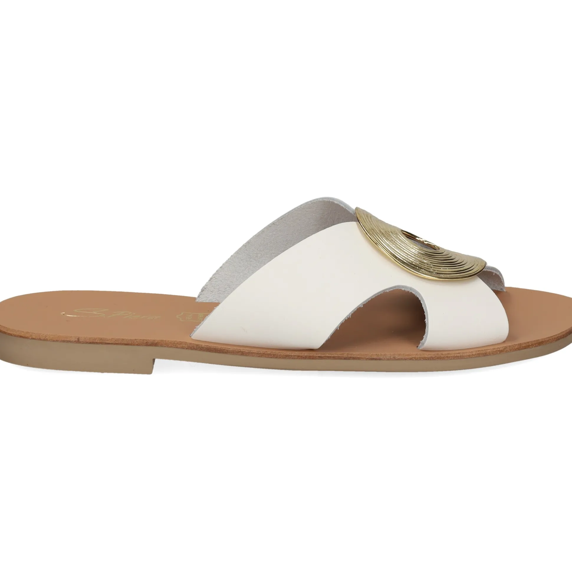 S.PIERO Sandalias planas de Mujer E1-119 BLANCO