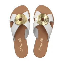 S.PIERO Sandalias planas de Mujer E1-119 BLANCO