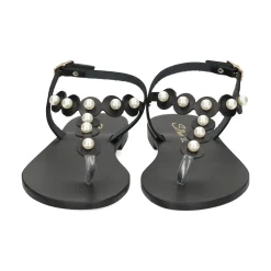 S.PIERO Sandalias planas de Mujer E1-060 NEGRO