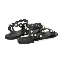 S.PIERO Sandalias planas de Mujer E1-061 NEGRO