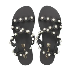 S.PIERO Sandalias planas de Mujer E1-061 NEGRO