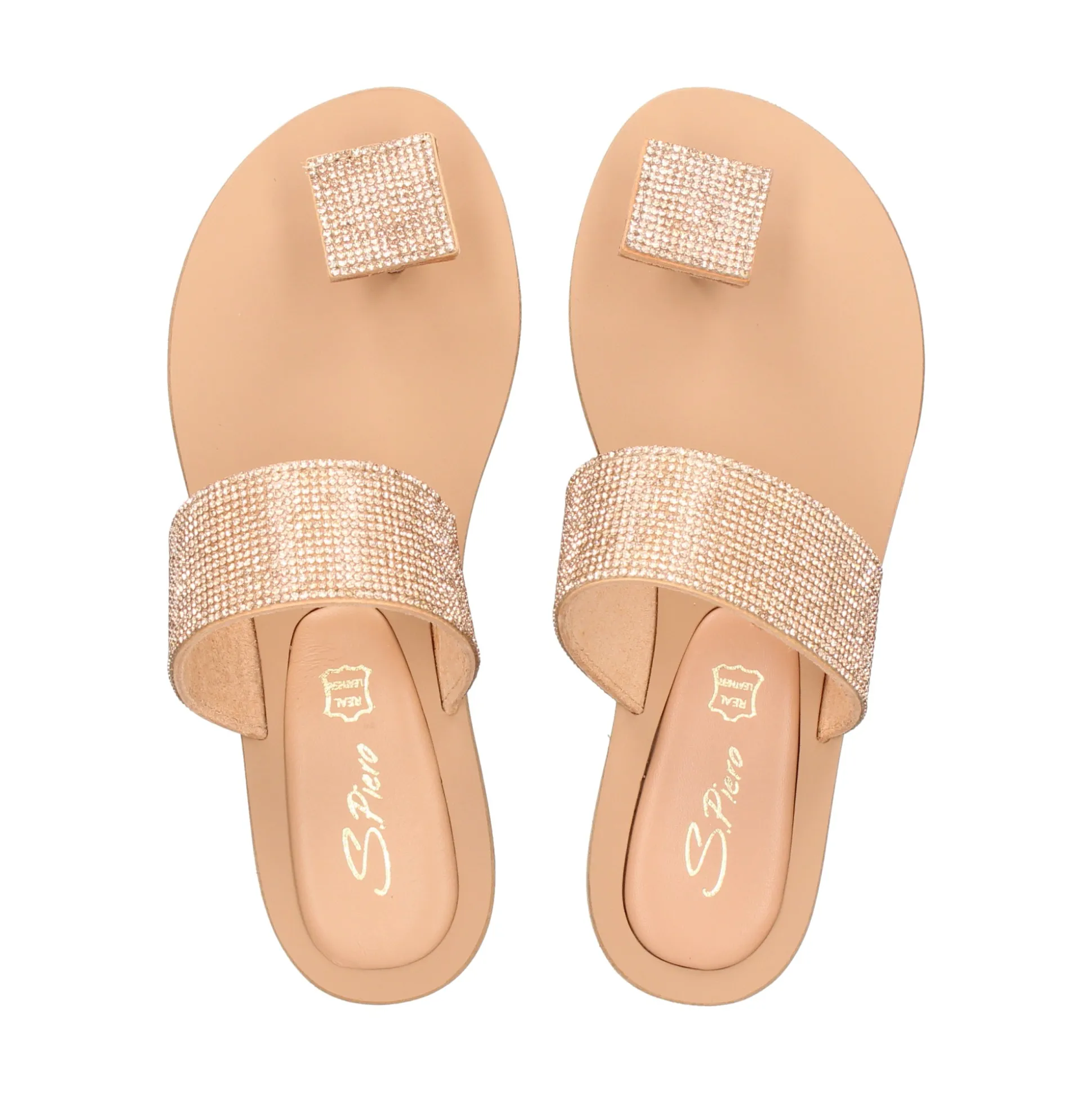 S.PIERO Sandalias planas de Mujer E42-001 NATURAL