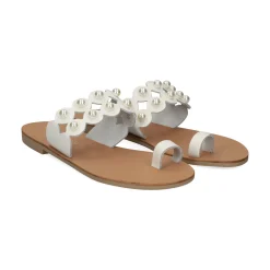 S.PIERO Sandalias planas de Mujer E1-059 BLANCO