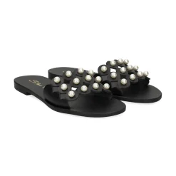 S.PIERO Sandalias planas de Mujer E1-057 NEGRO