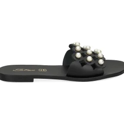 S.PIERO Sandalias planas de Mujer E1-057 NEGRO