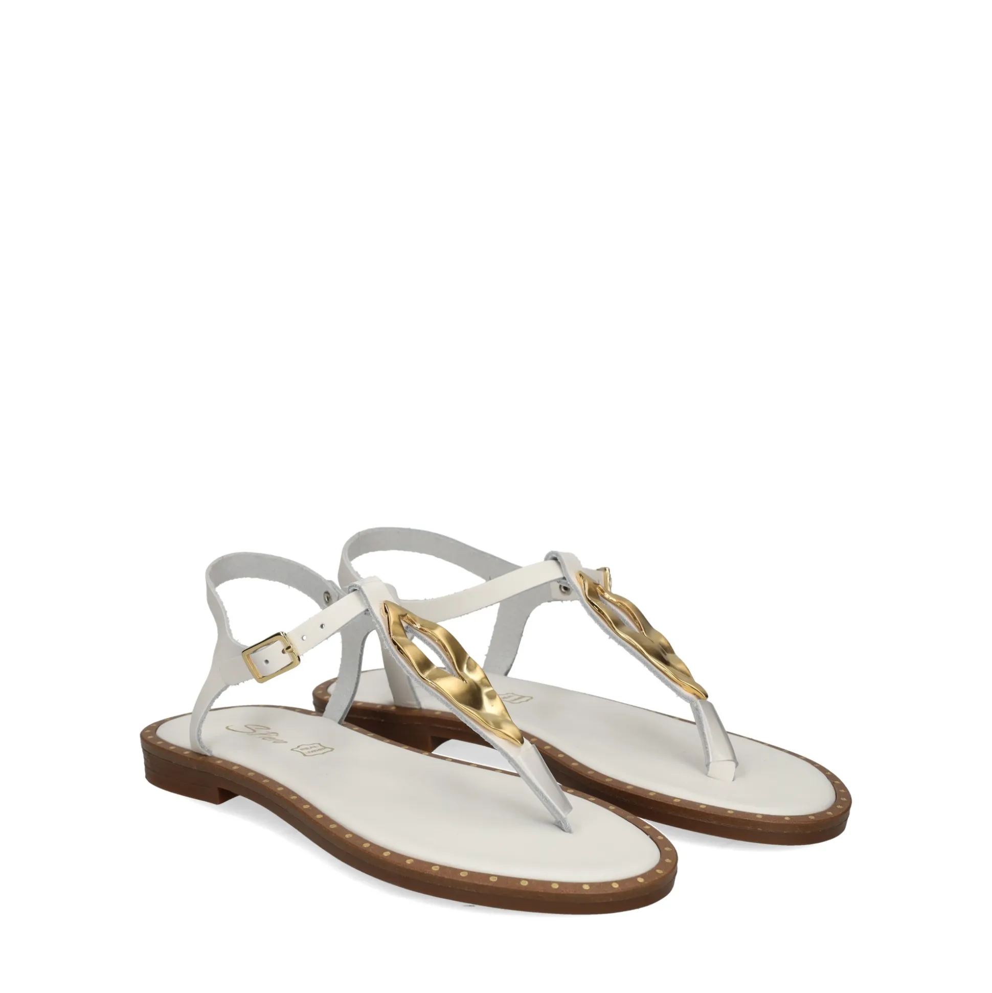 S.PIERO Sandalias planas de Mujer E2-058 BLANCO