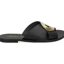 S.PIERO Sandalias planas de Mujer E1-119 NEGRO