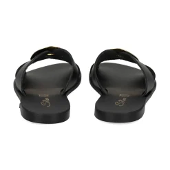 S.PIERO Sandalias planas de Mujer E1-119 NEGRO