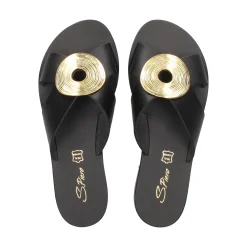 S.PIERO Sandalias planas de Mujer E1-119 NEGRO