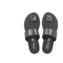 S.PIERO Sandalias planas de Mujer E42-001 NEGRO