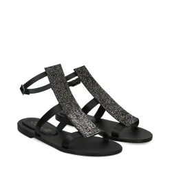 S.PIERO Sandalias planas de Mujer E42-007 NEGRO