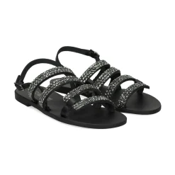 S.PIERO Sandalias planas de Mujer E1-112 NEGRO