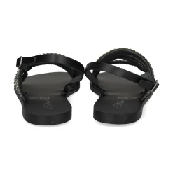 S.PIERO Sandalias planas de Mujer E1-112 NEGRO