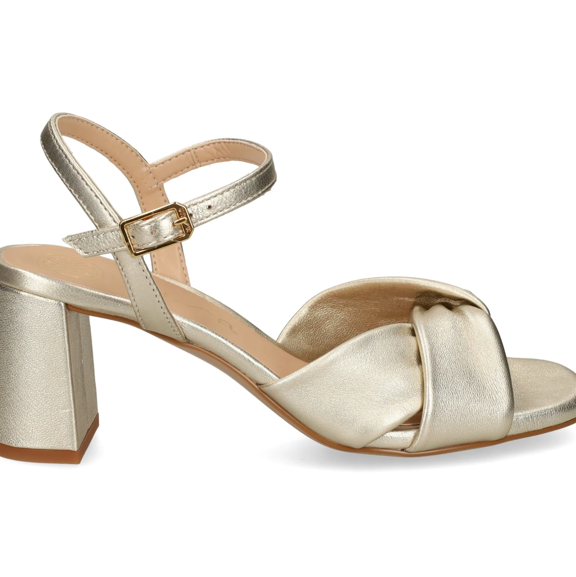 UNISA Sandalias con tacón de Mujer MEDWAY_26_LM PLATINO