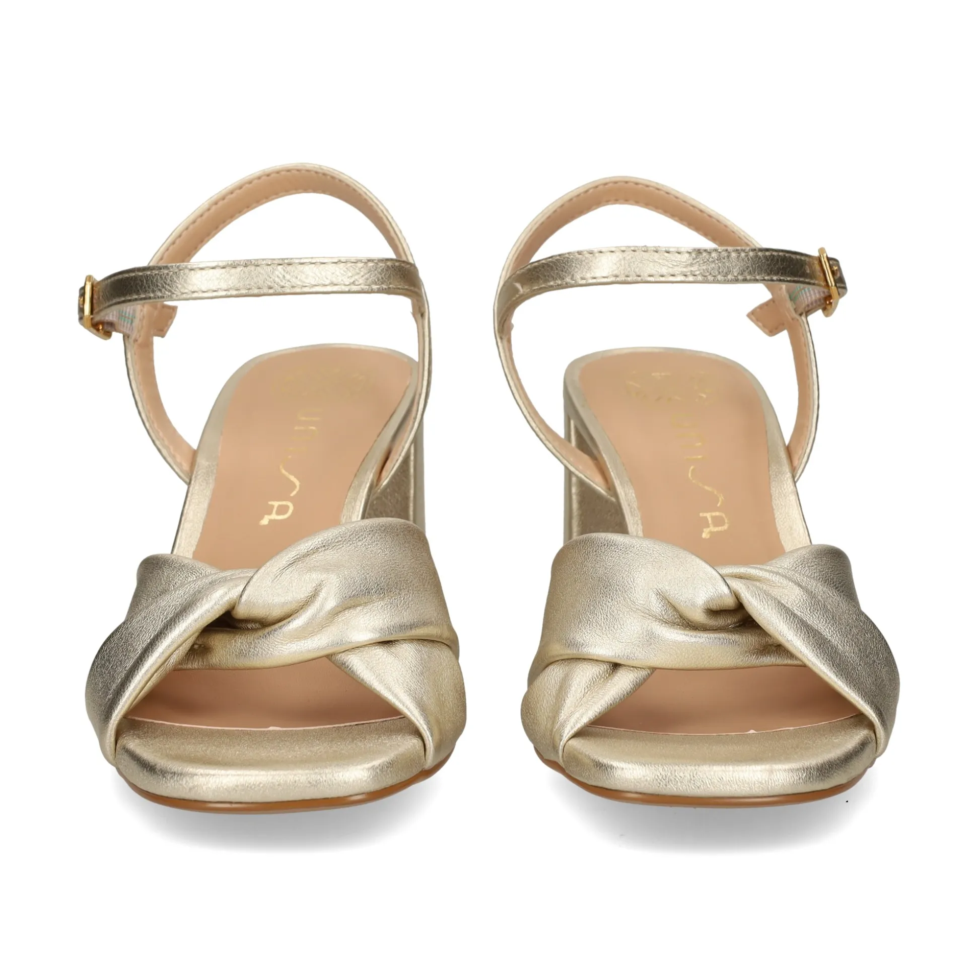UNISA Sandalias con tacón de Mujer MEDWAY_26_LM PLATINO