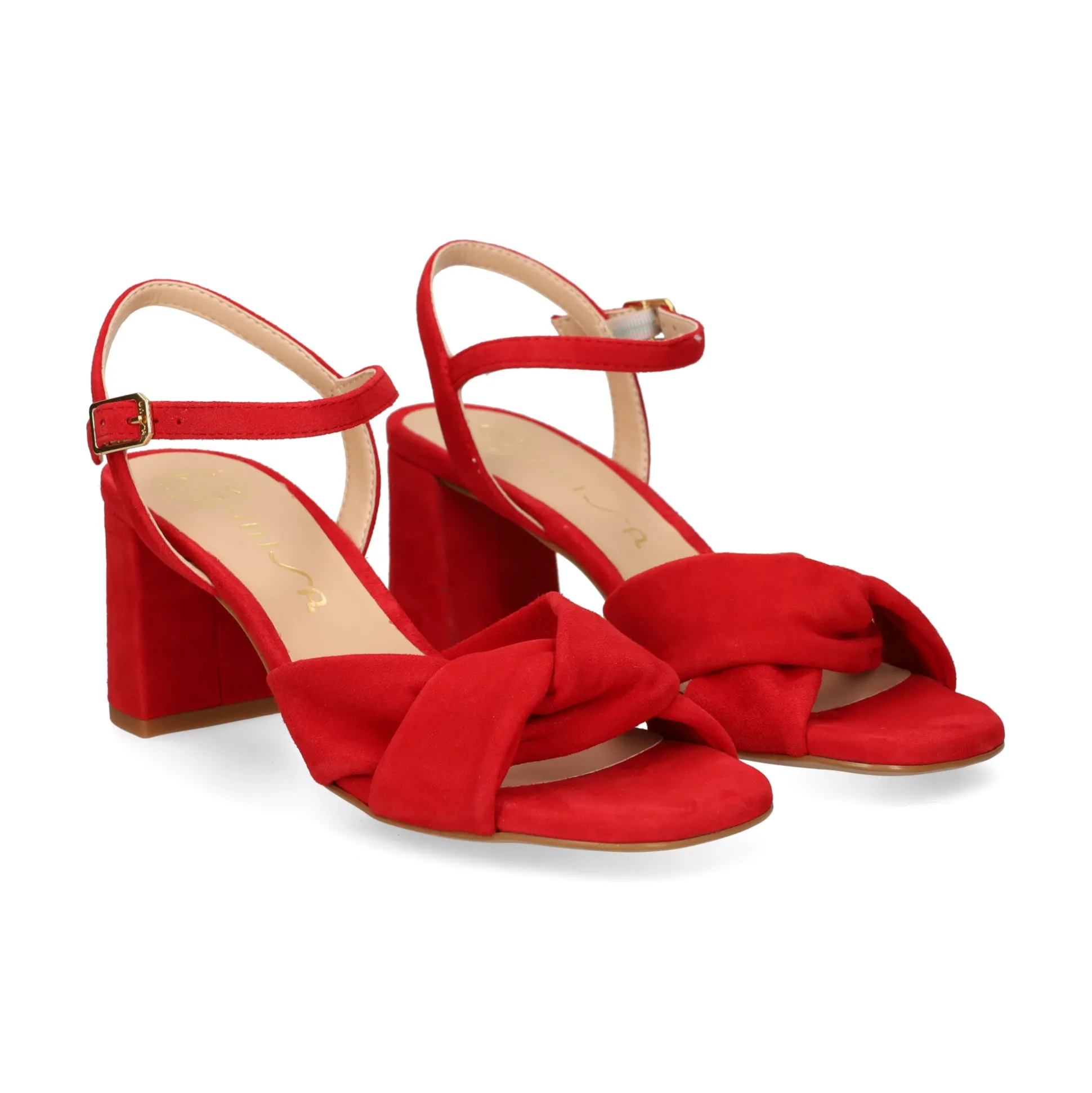 UNISA Sandalias con tacón de Mujer MEDWAY_26_KS CARMESI
