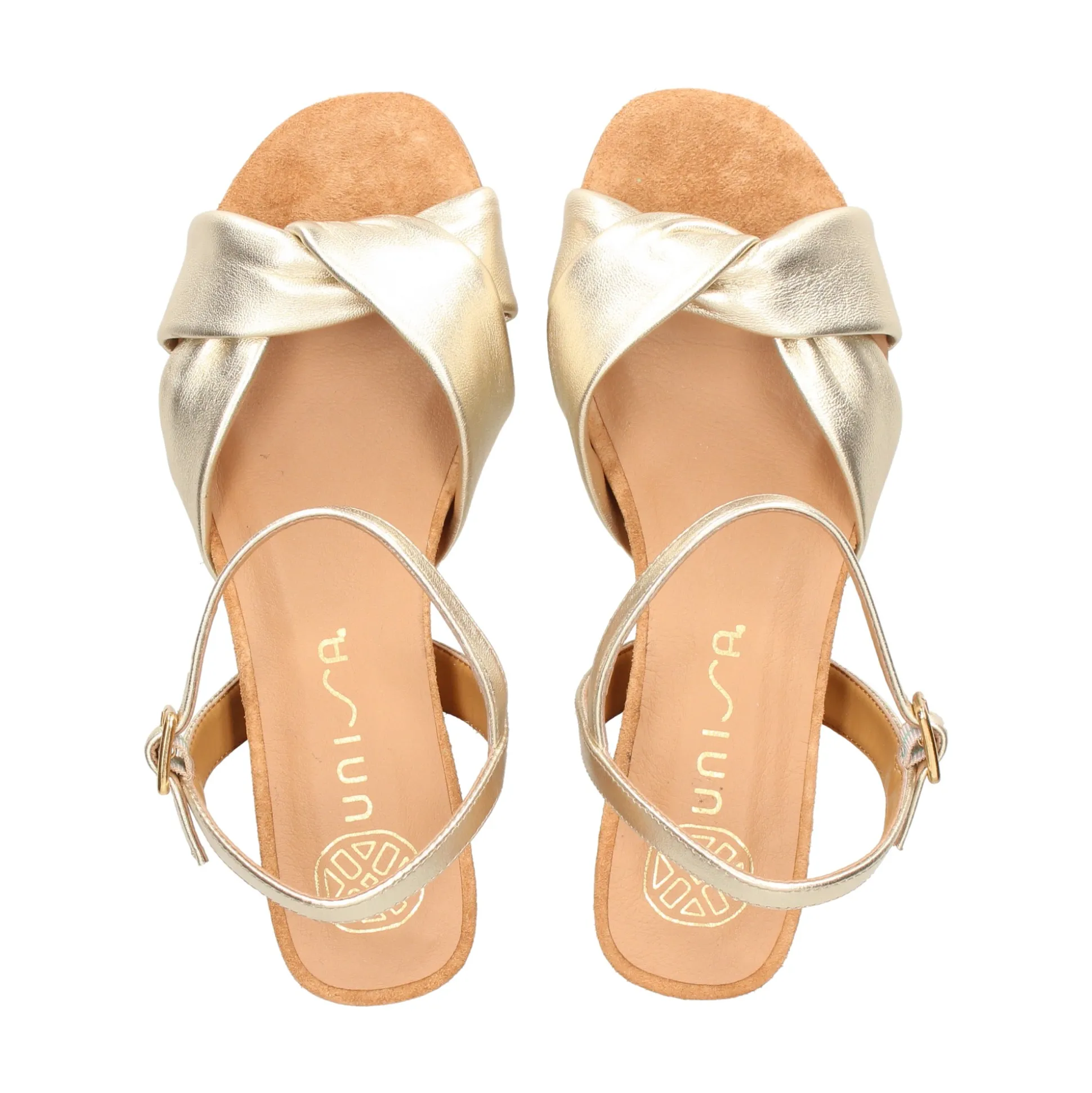 UNISA Sandalias cuña de Mujer BADESI_LMT PLATINO