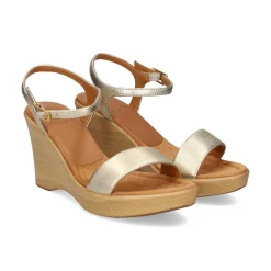 UNISA Sandalias cuña de Mujer RITA_24_LMT PLATINO