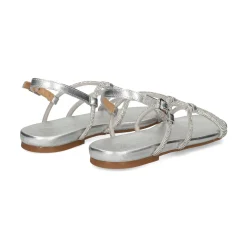 UNISA Sandalias planas de Mujer COOPER_LMT SILVER