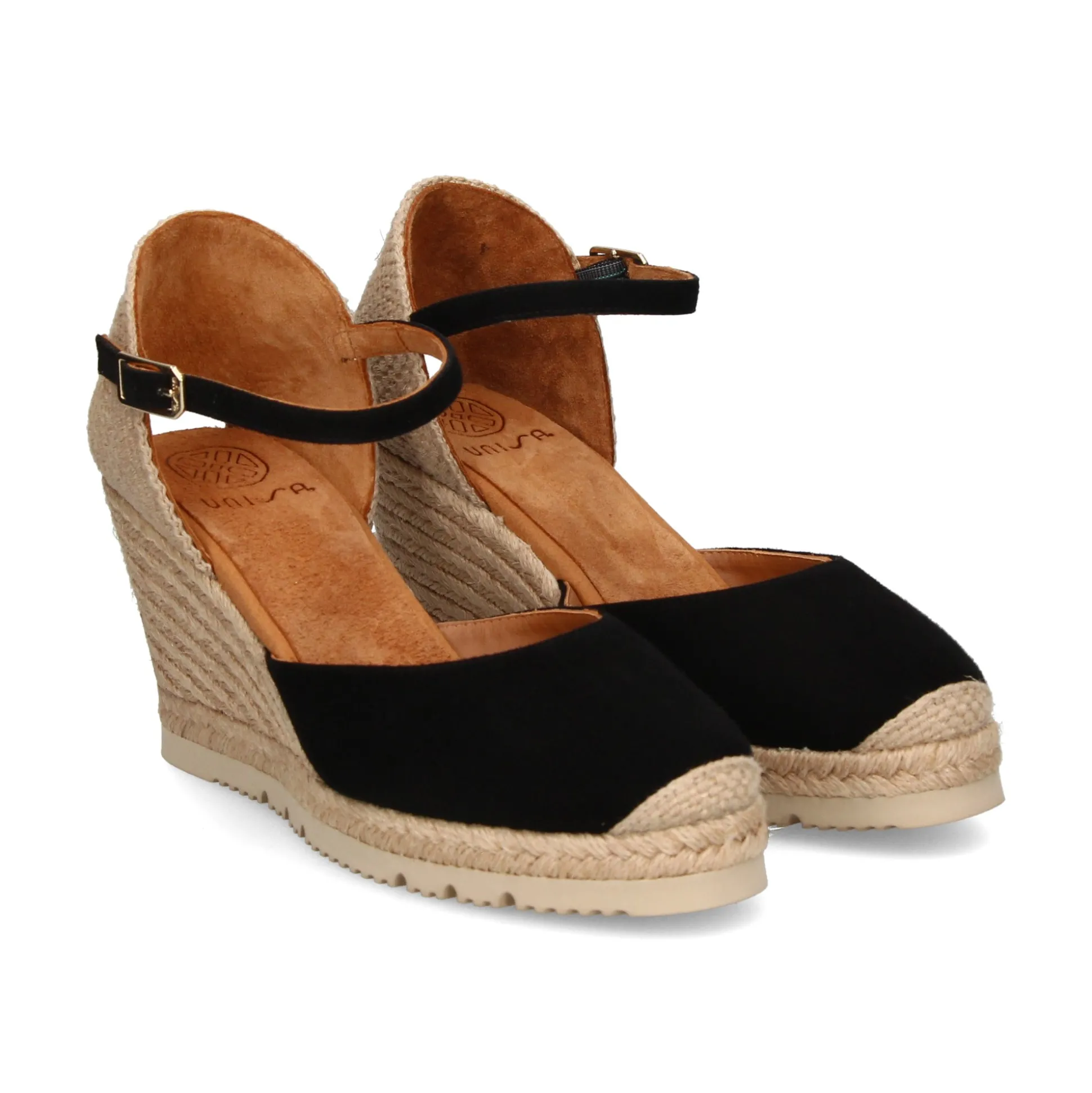 UNISA Zapatos cuña CASTILLA_23_KS NEGRO