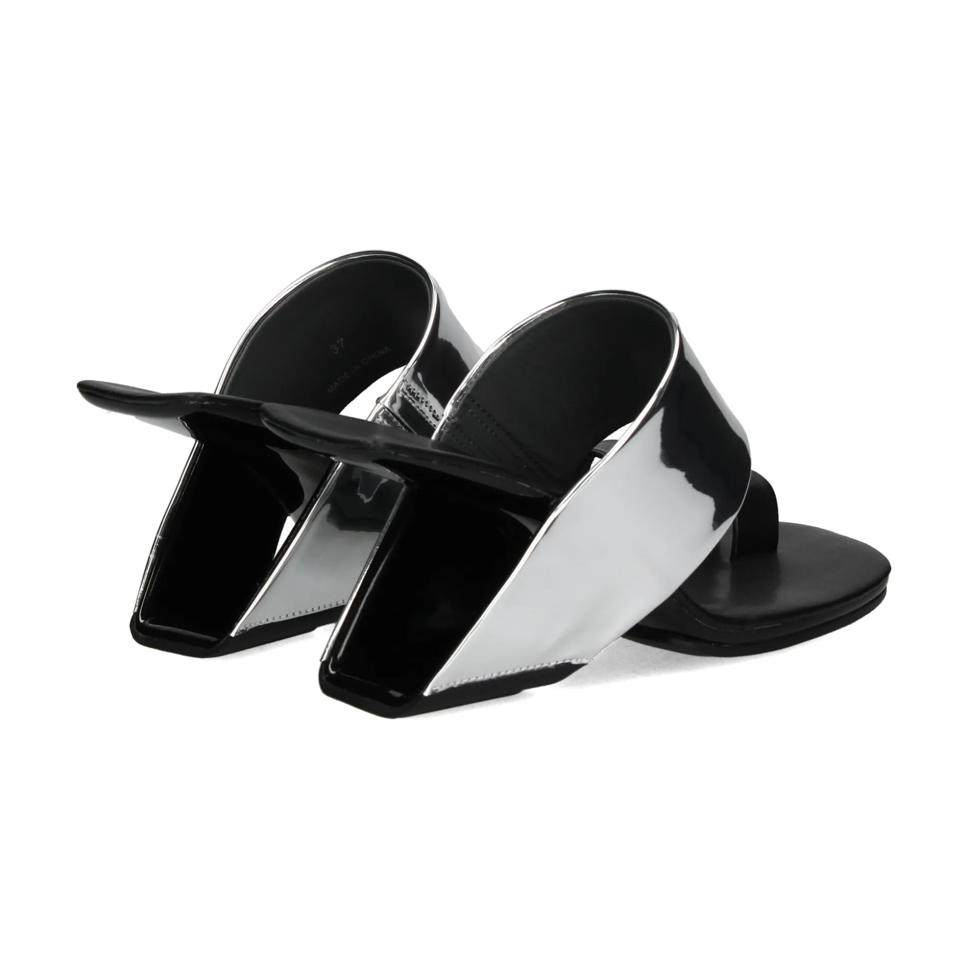 UNITED NUDE Sandalias cuña de Mujer LOOP TOE HI MIRROR SILVER