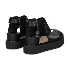 UNITED NUDE Sandalias cuña de Mujer RICO SANDAL BLACK + GUNMETA