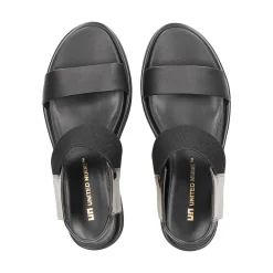 UNITED NUDE Sandalias cuña de Mujer RICO SANDAL BLACK + GUNMETA