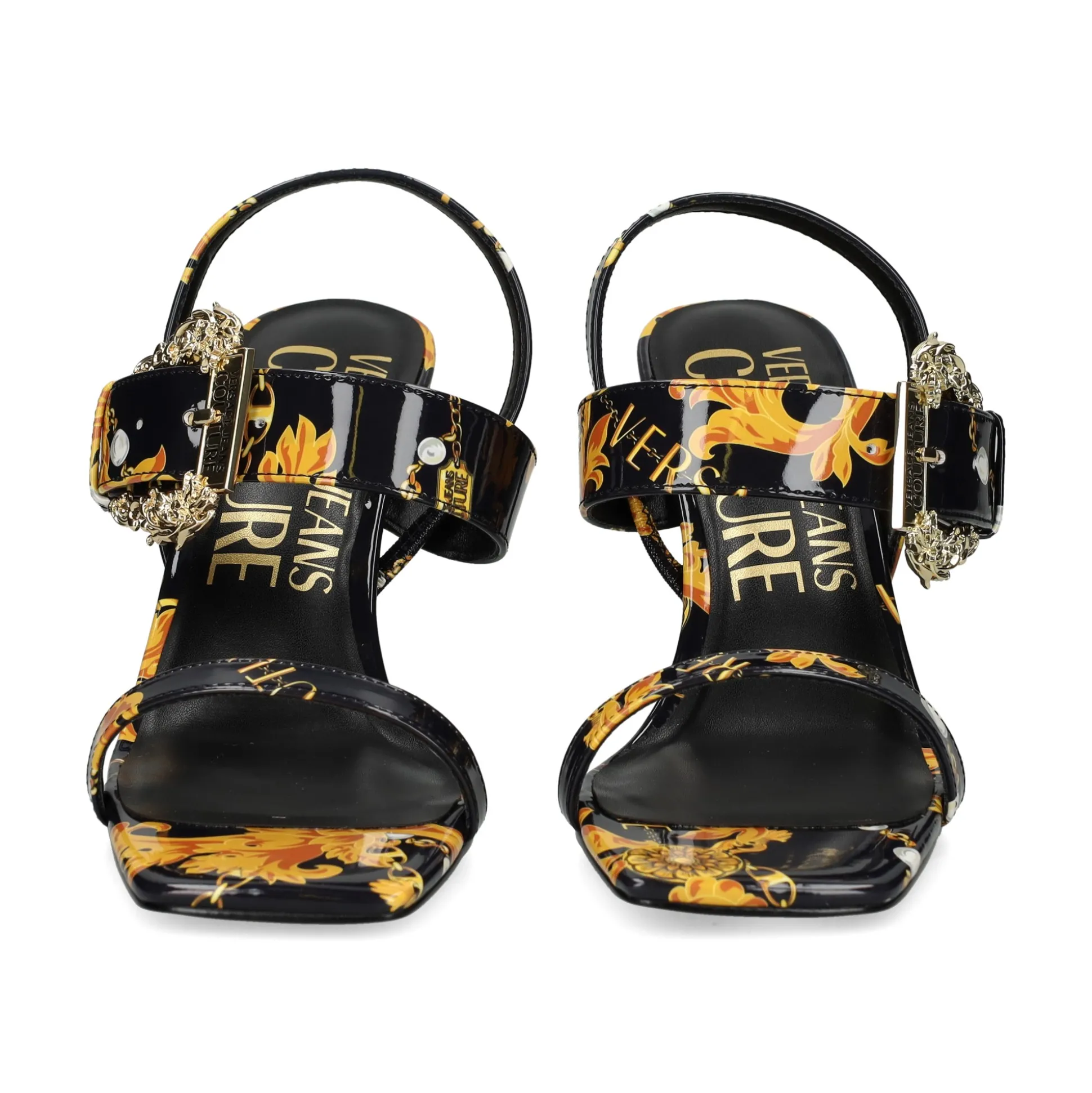 VERSACE JEANS Sandalias con tacón de Mujer 77VA3S71 G89 BLACK/GOLD