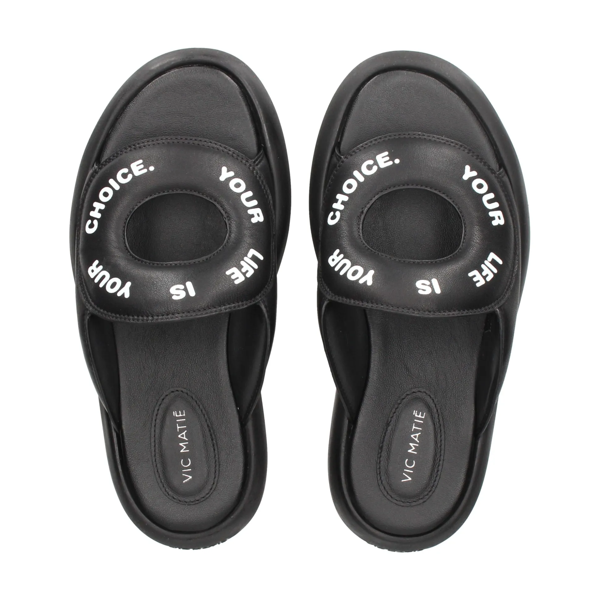 VIC MATIE Sandalias planas de Mujer 1E1208D 101 NEGRO