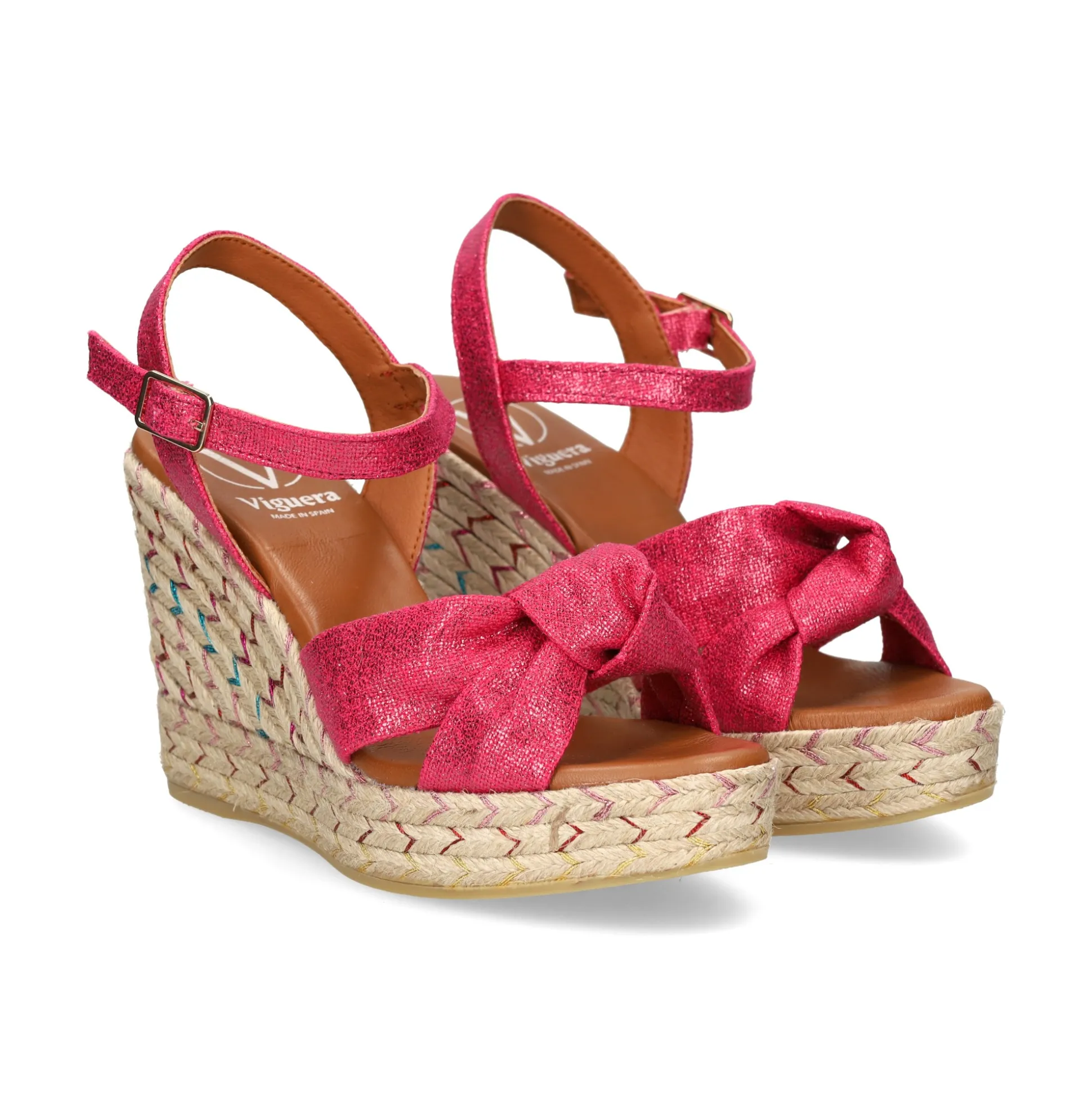 VIGUERA Sandalias cuña de Mujer 2144 604 FUXIA