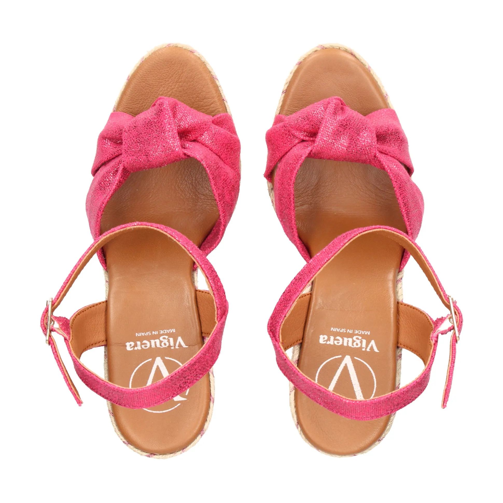 VIGUERA Sandalias cuña de Mujer 2144 604 FUXIA